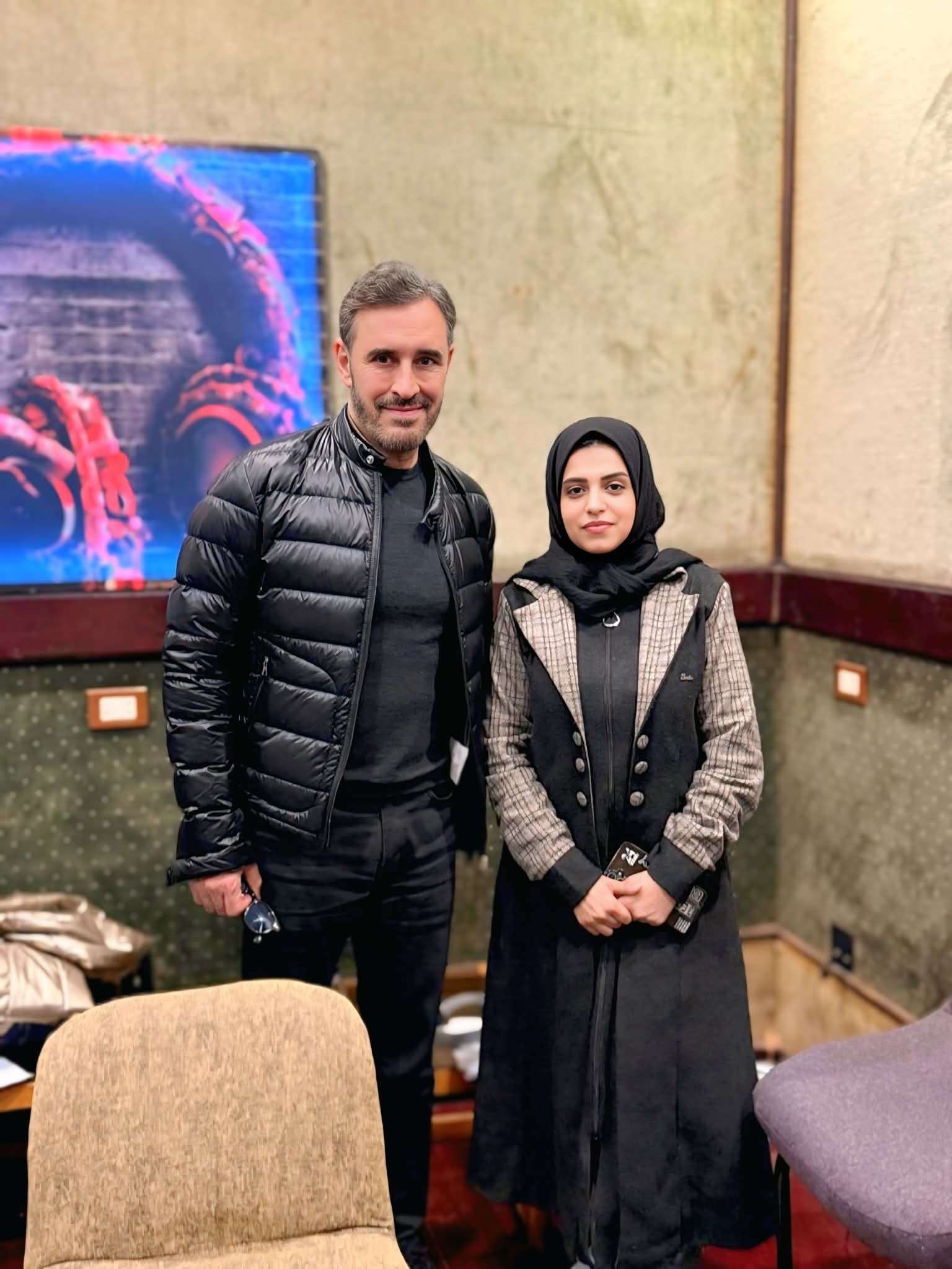 لاول مرة فنانة صنعانية تلتقي القيصر كاظم الساهر