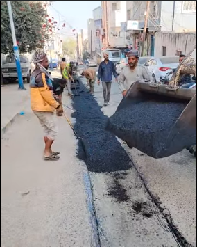 استكمال شبكة المياه في شارع الهريش بمديرية القاهرة بتعز.. وتأهيل شامل مرتقب