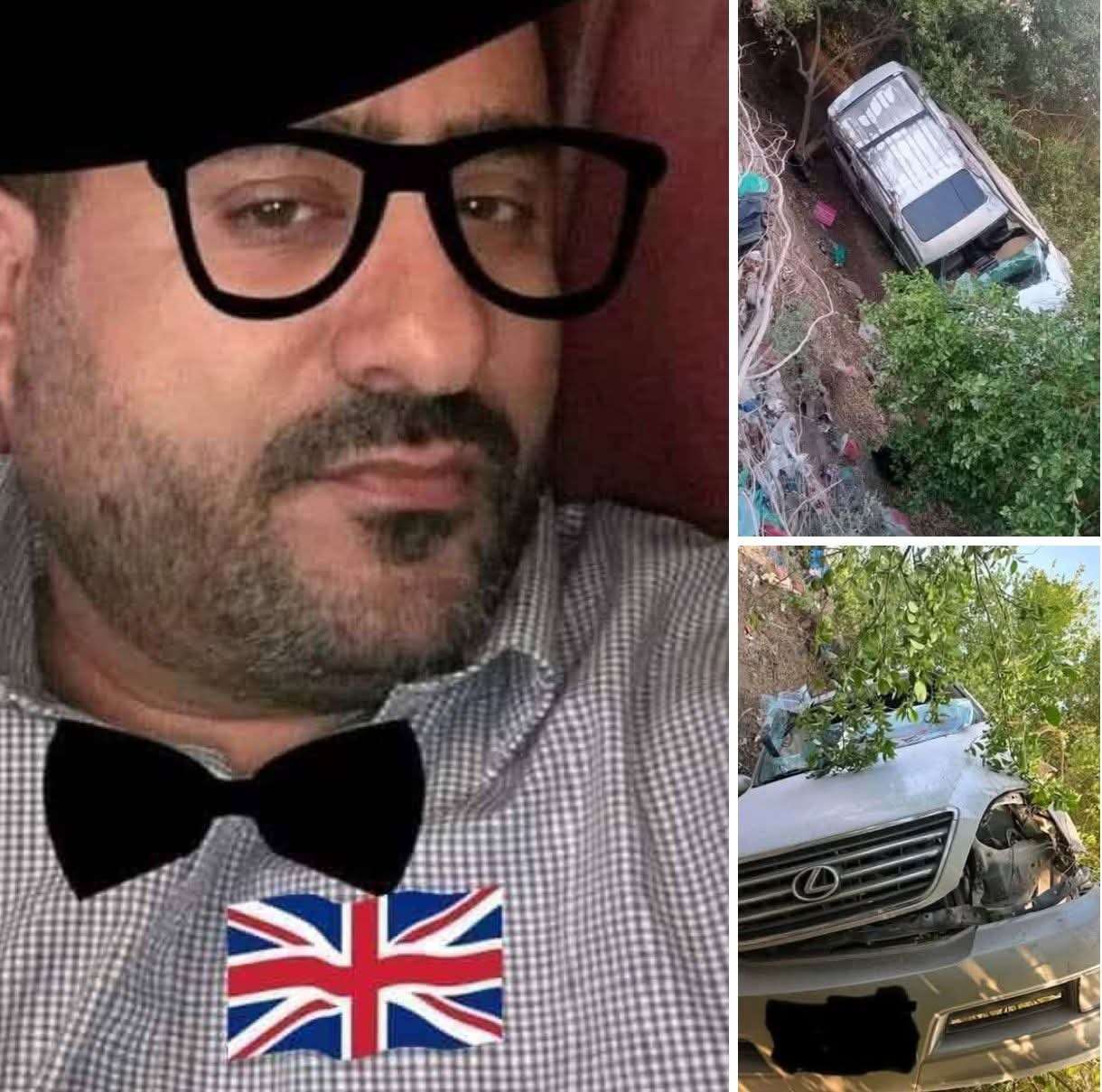 الكشف حالة الناشط الحقوقي انيس الشريك عقب تعرضه لحادث مروع بطريق عدن