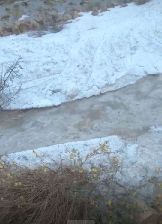 برد كثيف يضرب بني حكم في أرحب بصنعاء (صورة)