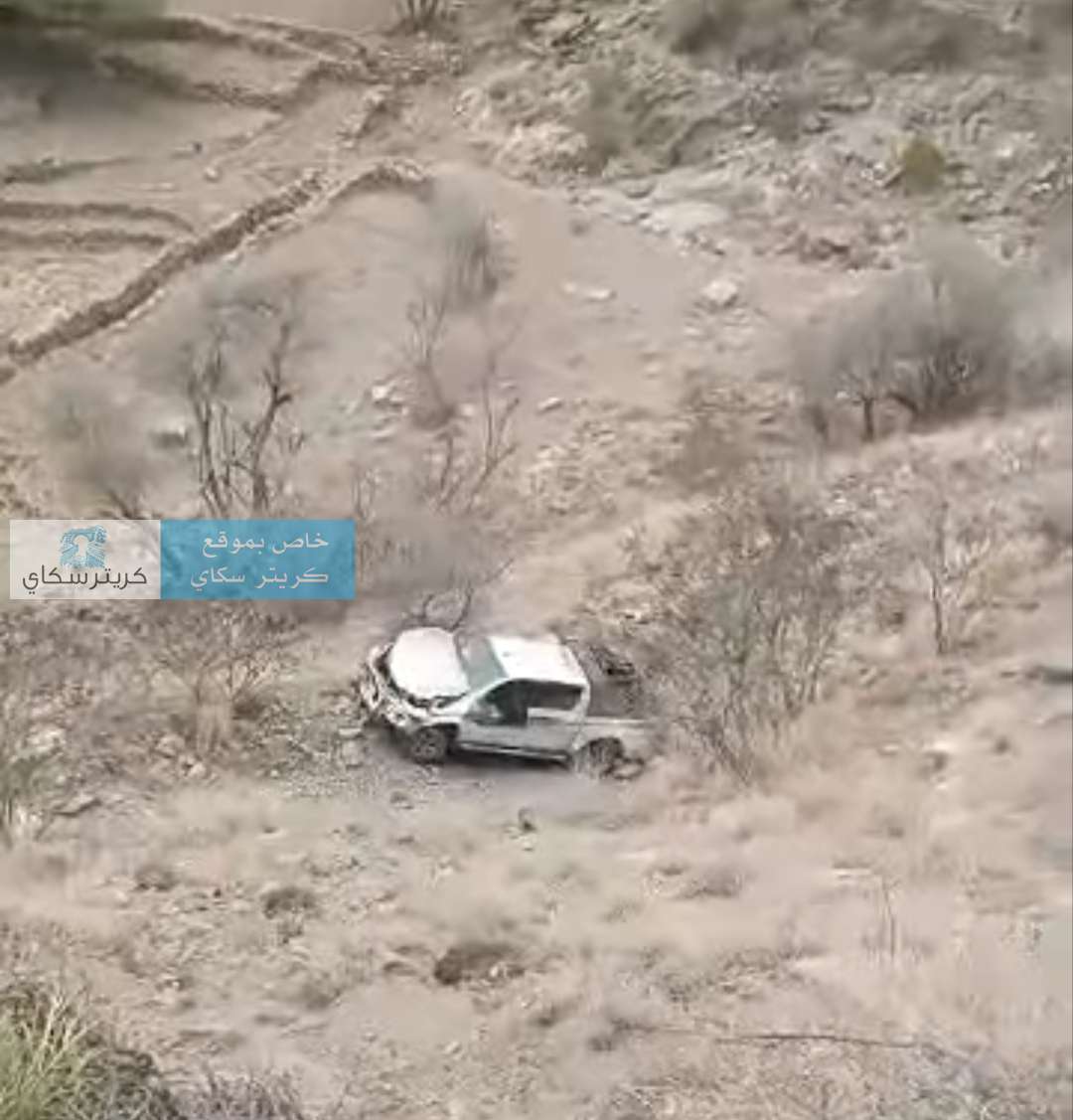 سقوط مروع لسيارة من منحدر جبلي