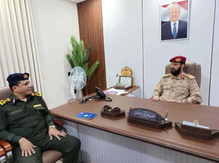 أول لقاء يجمع محافظ أبين بمدير الأمن الجديد