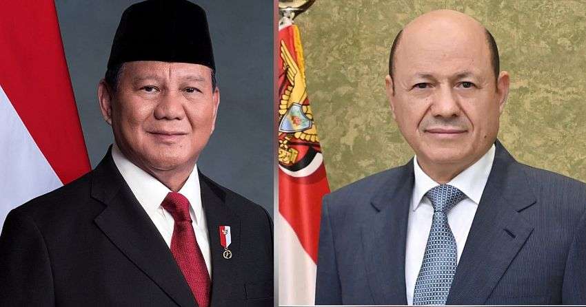 رئيس مجلس القيادة يعزي رئيس جمهورية اندونيسيا بضحايا الزلزال