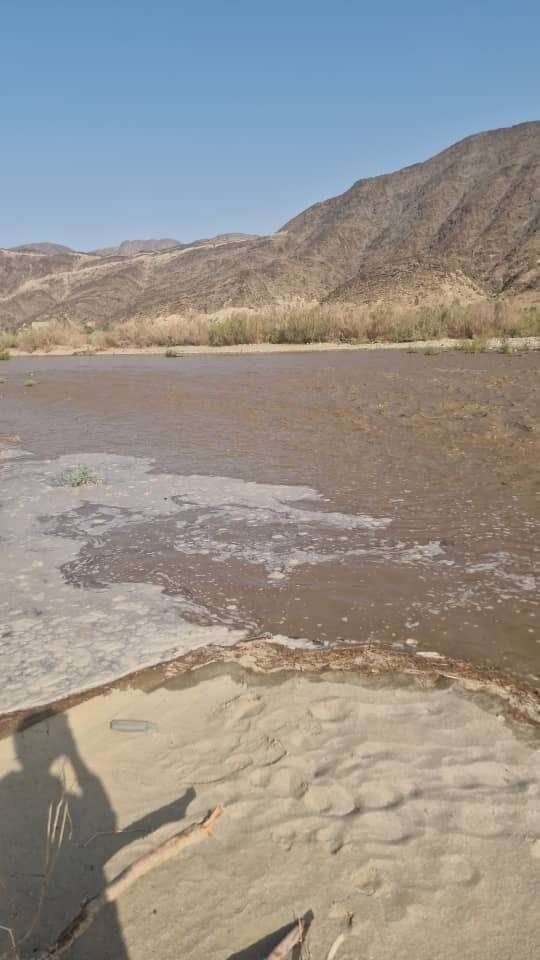تدفق سيل في بيحان صباح الجمعة(صورة)