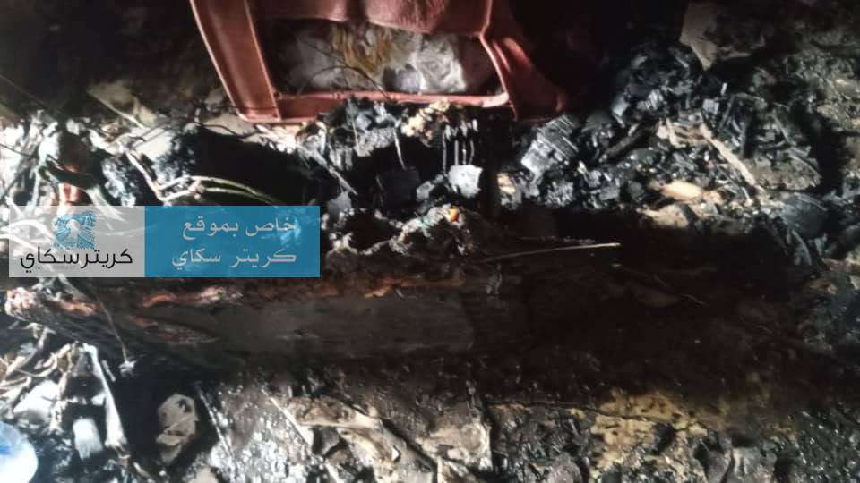 حريق يلتهم منزل الصحفية فاطمة رشاد بالكامل في الشيخ عثمان