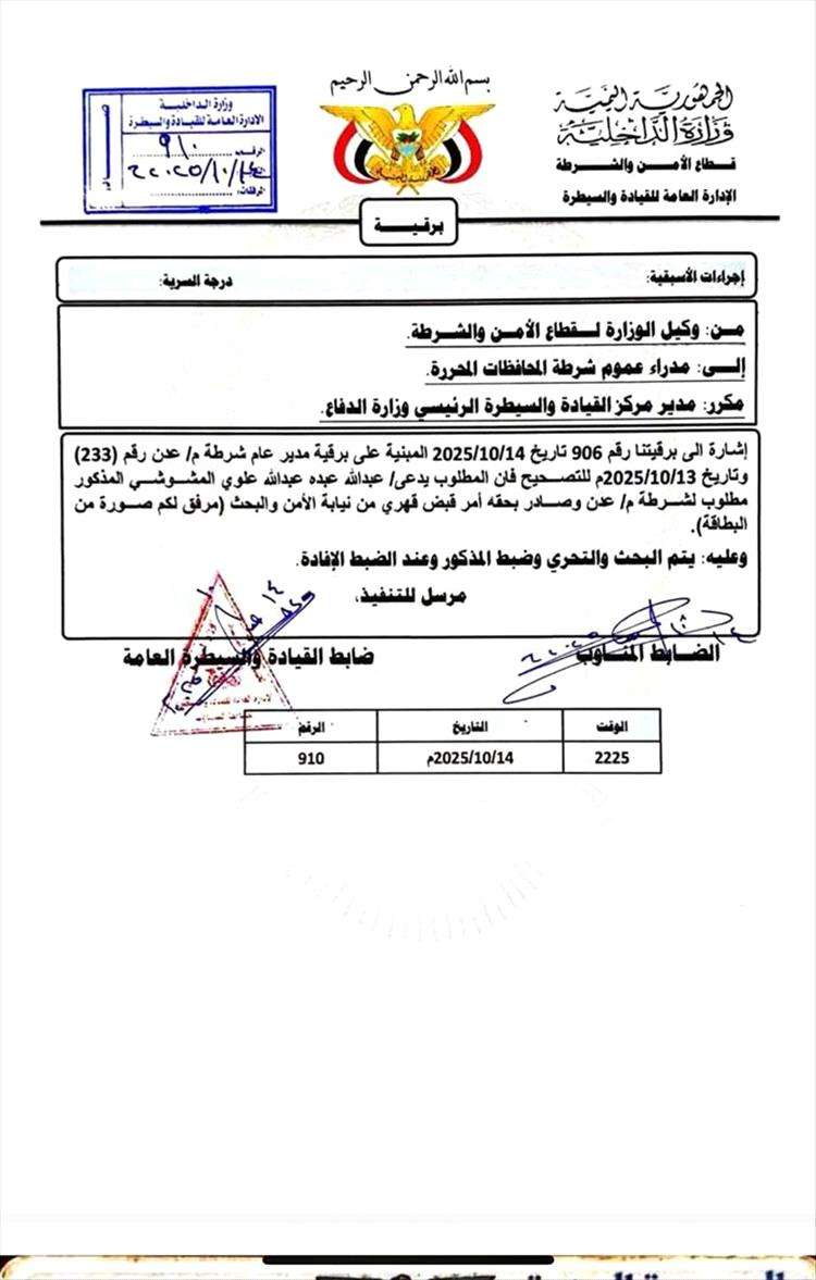 تأجيل تشييع جثمان الشيخ مهدي العقربي في عدن عقب هذا الامر